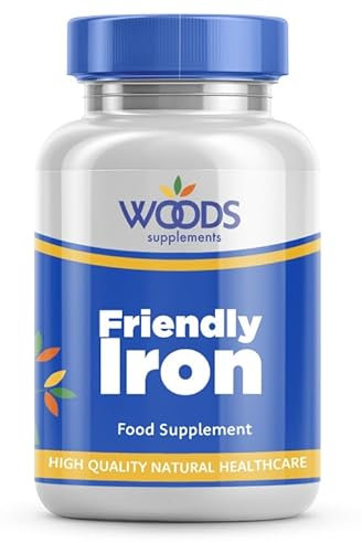 Friendly Iron 20mg (360 Tablets) from Woods Supplements | Made with Ferrous bisglycinate | with Added Copper Vitamins B6, B12 & B2 | Vegan Friendly