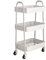 simpa 3 Tier Metal Multipurpose Wheeled Storage Tray Cart - CREAM 78.5cm (H) x 46cm (W) x 30.5cm (D)