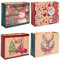 8 Stück Geschenktüten Weihnachten Groß, 50.8 * 38 * 18cm Weihnachtstüten mit Griffen，Geschenkverpackung Tüten aus Braun Kraftpapier, Rot Weihnachtstaschen zum Verpacken von Geschenken