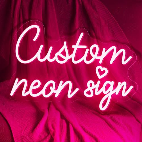 Neon Schild Personalisiert, LED Leuchtreklame Anpassbar 11 Farboptionen Individuelle für Bar, Hochzeit, Geburtstag, Jubiläum, Party, Personalisierte Leuchtschilder für Dekoration
