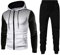 Pamqsen Trainingsanzug Herren Baumwolle Winter Jogginganzug Tracksuit Kapuze Pullover mit Reißverschluss Lang Activewear Baggy Casual Freizeitanzug Regular Sportanzug Gym Warm Tracksuit