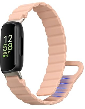 kwmobile Ersatzarmband kompatibel mit Fitbit Inspire 3 Armband - Fitnesstracker Silikon Band mit Magnetverschluss