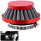 Tunejoy Filtro Aria Moto 58mm Filtro Aspirazione Aria Moto a Doppio Strato Acciaio Filtro a Cono per 43cc 47cc 49cc Scooter ATV Mini Ruote Pocket Bike Rosso