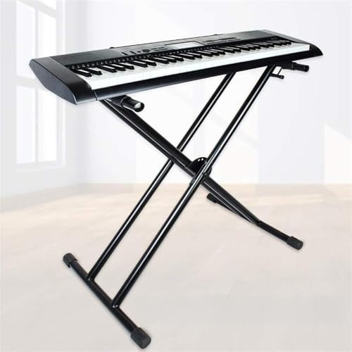Eryue Ständer Faltbare Klavier-Tastaturständer Halter X-Heavy Duty Metal-Material mit Rutschfesten Gummi-Kappen für Digitale Klavier-Midi-Tastatur