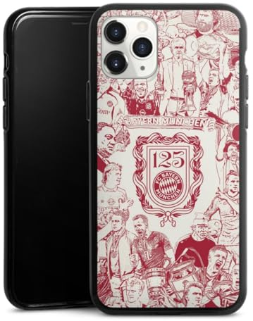 Silikon Hülle kompatibel mit Apple iPhone 11 Pro Case schwarz Handyhülle FCB 125 Jahre FC Bayern München Offizielles Lizenzprodukt