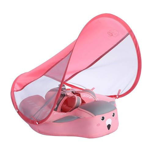 Fenayuu Bouée de Piscine pour bébé - UPF 50+ - avec Toit Pare-Soleil Amovible - Entraîneur de Natation sûr pour Les à partir de 3 à 36 Mois