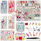 3300 PCS Junk Case Charms Kit, Junk Phone Case Charms,Bow, Letter Beads,Flatback Pearls,Letter Beads, Kawaii Candy, Nail Accessories,Pink Resin Flat Back Charms with Large Charm for DIY Decoration
