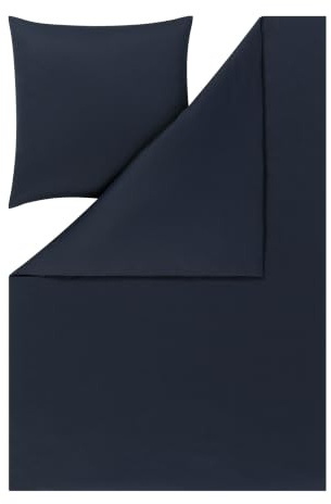 ESTELLA Takoma Bettwäsche-Set, Mako-Interlock-Jersey, Indigo (1 x 80x80 + 1 x 155x220 cm)