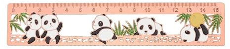 Rotgoldenes Metall-Lineal, hohles Messing-Lineal, 15,2 cm, Panda-Metall-Lesezeichen, gerade Kante, Büroprodukte für Studenten, Tagebuch, Lineal, Kunst, Zeichenwerkzeuge