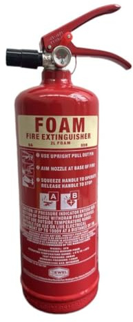 Jewel Fire Group 2L Foam Fire Extinguisher - 8A 55B, BS EN3 Certified, Class A and B Protection with Wall Bracket Included