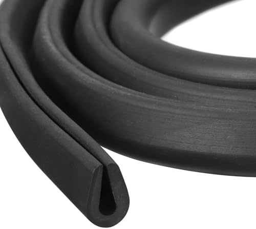 QUARKZMAN Kantenschutz Gummi Kantenschutzprofil, 6 Meter Länge U Profil Kunststoff Kantenschutz Gummidichtung Rundtyp Kederband für 3mm Kanten Bleche (7mm B x 10mm H) Schwarz