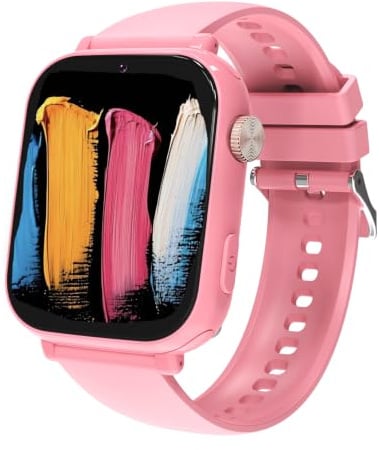 Alutoria Smartwatch Kinder mit GPS, Kinderuhr mit 4G Videoanruf Voice Chat Schulmodus WiFi SOS Spiele Wecker Schrittzähler (PINK-Y)