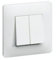 Hager Double interrupteur va-et-vient complet blanc 1 poste, 10 Amp, 250 V ~ Rocker, Lever de charnière, Montage mural, IP44, Blanc, Touch