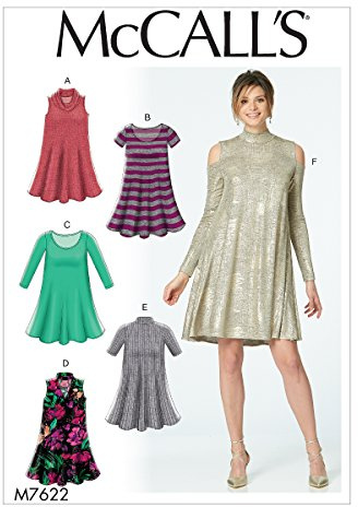 Mccall's Patterns 7622 ZZ, Misses Dresses, Sizes LRG-XXL, Multi/colour
