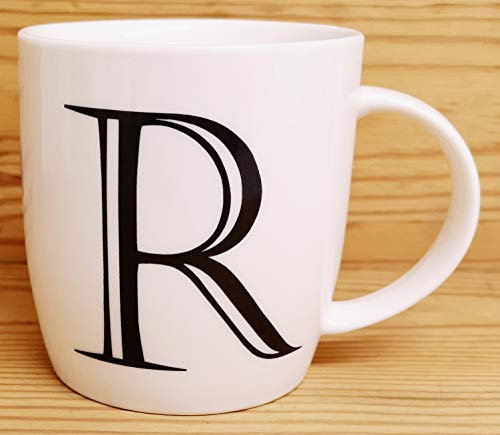 Personalised R Mug Fine China Boston 12 oz Alphabet Letter A-Z Hand Decorated in UK