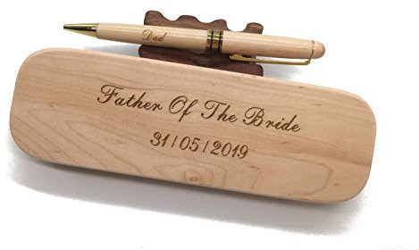 Kugelschreiber und Etui aus Holz, personalisierbar mit Gravur, Geschäftsgeschenk, mit Geschenkbox maple
