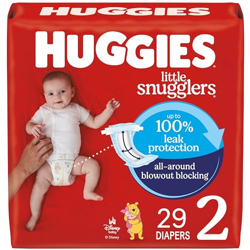 Huggies Size 2 Diapers, Little Snugglers Baby Diapers, Size 2 (12-18 lbs), 29 Count, Packaging May Vary