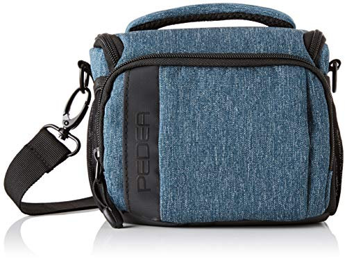 PEDEA DSLR-Kameratasche Fashion mit Displayschutzfolie für Nikon D500 D750 D3500 D5200 D300 Coolpix B500 / Sony Alpha 7 7M2 7M3 7R II DSC-RX10 / Canon EOS 77D 200D 1200D 1300D, Gr. L petrol