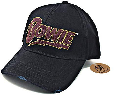 David Bowie Herren Baseballkappe Flash Logo Offizielles Schwarz