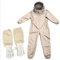 LTBEE Imker Professioneller Jumpsuit Anzug Imkerei Brauner Weltraumanzug mit selbststützendem Schleier für Bienenzüchter, inklusive Schutzhandschuhe