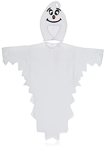 com-four® Geisterkostüm für Kinder - Halloween-Kostüm mit Kopfbedeckung - Faschingskostüm für Kinder - schauriges Kostüm für Jungen und Mädchen - 104cm