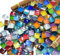Mosaikfliesen 225 Stück/200g Packung Kristall Glas Mosaik Mosaik Fliesen Supplies für Home Decor DIY Handwerk Teller Bilderrahmen Blumentöpfe - 1x1cm Quadratische Fliesen (Vollfarbmischung)