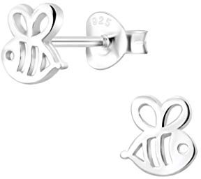 Laimons Mädchen-Ohrstecker Biene Hummel 6 mm Glanz aus Sterling Silber 925