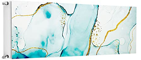 TMK ArtDeko Magnetische Heizkörperverkleidung Modernes Design Einfache Montage 160x60 Magnet Heizkörperabdeckung, Marmor