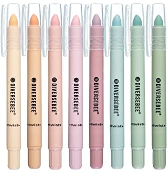 DIVERSEBEE Bibel-Textmarker und -stifte, kein Verlaufen, Gel-Textmarker-Set in verschiedenen Farben, niedliche Bibelmarker für Studium, Journaling, Schulbedarf und Zubehör, Pastellfarben, 8 Stück
