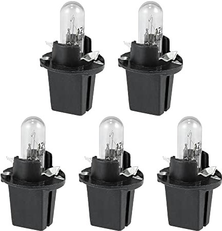 sourcing map 5 Pcs DC 12V 1,2W T5 Ampoule Tableau de Bord Jaune Clair pour Voiture Interne