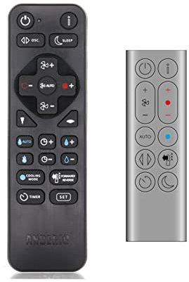 Anderic Replacement Remote for Dyson Purifier Hot+Cool Formaldehyde™ HP09 Fan Remote Control - Replaces Dyson 969897-14, 969897 Remotes - RRDYS01