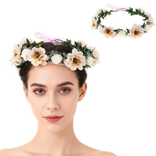 Floral Crown Hair Wreath, Floral Bridal Headpiece, Wedding Boho Flower Crown,für Hochzeitsfeier, Frisch und Schön