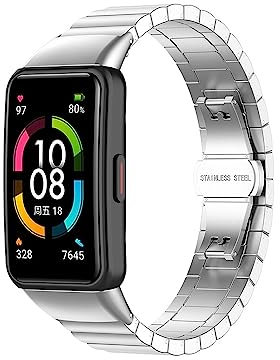 Cinturino compatibile con Honor Band 6, in acciaio inox, cinturino di ricambio in metallo, per Honor Band 6