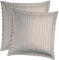 CXL by Christian Lacroix - Set mit 2 quadratischen Kissen + 2 Kissenbezügen – 65 x 65 cm – Bettwäsche aus Baumwoll-Satin – maschinenwaschbar bei 40 °C – gewebte Streifen, Taupe