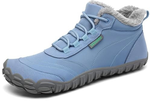 SAGUARO Scarpe Uomo Invernali Stivali da Neve Donna Caldo Stivaletti Invernali Antiscivolo Scarponi Neve Barefoot Shoes Azzurro,EU Gr.41