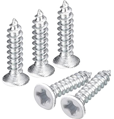 QUARKZMAN ST2x10mm Blanc Vis Autotaraudeuse, 100pcs Plat Tête Phillips Bois Vis pour Travail Bois