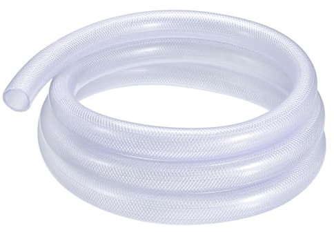 sourcing map Gewebeschlauch PVC Schlauch mit Gewebe 25 x 32mm (1 x 1-1/4) Innen Ø x Außen Ø Geflochtene Verstärkte Rohr 3 Meter Rolle Transparent Hochdruck Druckluftschlauch Wasserschlauch