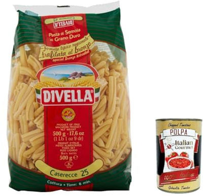 Italian Gourmet Pasta Casarecce Nr. 25, italienische Spezialnudeln 10 x | Formato corto attorcigliato; raue Oberfläche hält Ragù, Pesto und, Gesamtnettogewicht 5 kg + Kostenlos Polpa 400g