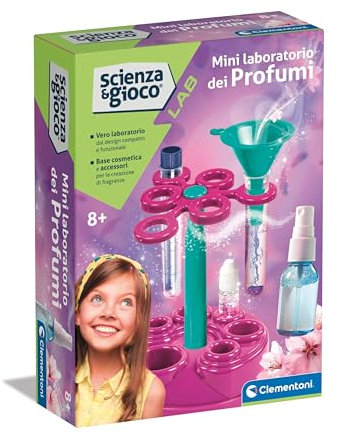 Clementoni - Parfums Fille - Science et Jeu Lab - Le Mini Laboratoire des Parfums, Parfums, Expériences Scientifiques pour Enfants 8 Ans, Version en Italien, Made in Italy, 19368