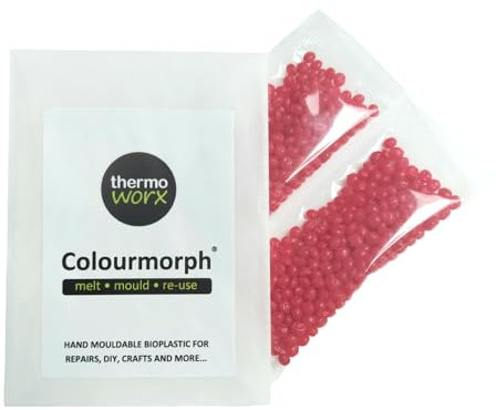Thermoworx Colourmorph. Thermoplastique moulé à la main multi-usages, fondu, moule et réutilisable (rouge)
