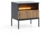Emporius Haller Nachttisch Schwarz - Nachtschrank mit LED, hohen Beinen, Schublade und Lamellen - 54 cm breit - Nachtkästchen, Beistellschrank Modern, Elegant