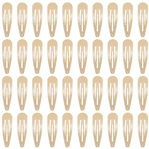 40 Stück Haarspangen Mädchen, 5cm Metall Snap Haarklammern für Frauen Haarschmuck (Khaki)