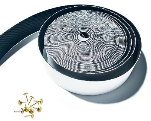 MEEYI Haken Klettband Selbstklebend 4cm Breit,Extra Stark Klettverschluss Selbstklebendes Klettband,Zuschneidbar,Nur Hakenband,für Magnet Thermo Türvorhang,Fensterabdichtungen - Schwarz