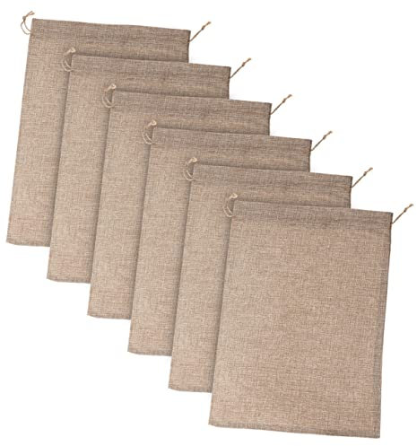 Hohopeti 6 Pezzi Tasca con coulisse in iuta sacchi per la coltivazione del giardinaggio patata di lino sacchetti di conservazione borsa borse di juta con coulisse borsa di juta