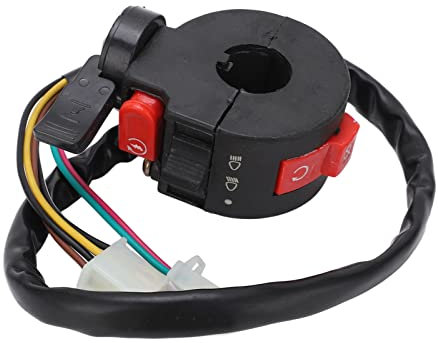 Klanata 7-Draht 22 mm linker Motorrad-Lenkerschalter, schwarzer Choke-Hebel mit Kill-Start-Lichtschalter für Pit Pro Trail Dirt Quad Bike ATV