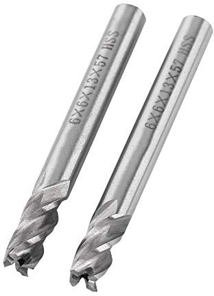 2 Stücke HSS 6mm 4 Flöten Schaftfräser Metall Schneiden Gravur Fräsen Maschine Bit CNC Werkzeug Cutter Pilot Selfie Band Werkzeug Mühle Maschine 10*8*1