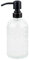 SDlumeiy Glas-Seifenspender mit Edelstahl-Pumpkopf, nachfüllbarer Edelstein-Muster, Seifenspender für Handseife, Spülseife und Lotion, 473 ml (transparent)