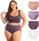 INNERSY Maxi Briefs for Women Plus Size Underwear Large Pants High Waist Cotton Knickers 4 Pack (30-32, Pink/Purple/Violet/White)