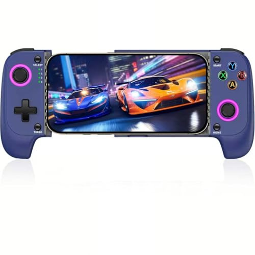 AIfasterfly Controller di gioco mobile wireless per iPhone/Android, controller di gioco effetto Hall, custodia per telefono, adatto per Steam Link, Roblox, Call of Duty e altro, blu