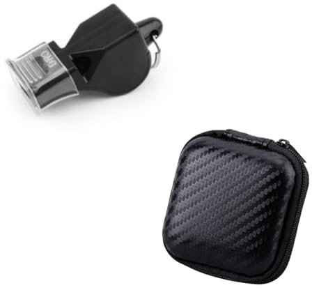 MY WAVE DZ Silbato Profesional de Metal – Sin Bola, Sonido Potente 120 dB, Boquilla Antideslizante, Funda Rígida y Cordón | Compatible Fox 40 (Negro)